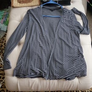 Talbots Navy/ White striped pullover